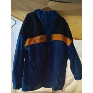 Columbia Blue and Yellow Hooded Shell Jacket